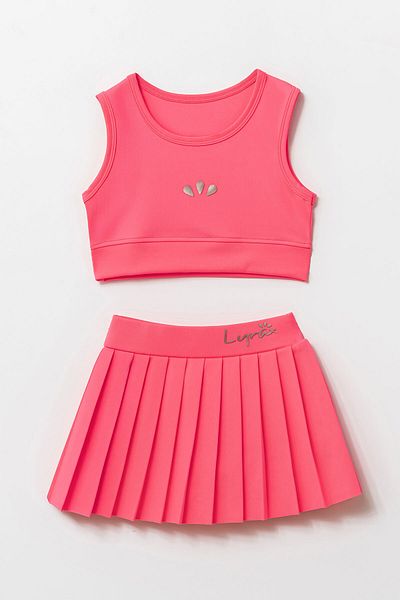 Beniizle Lyrax Embossed Shorts Skirt Crop Girl's Sports Suit