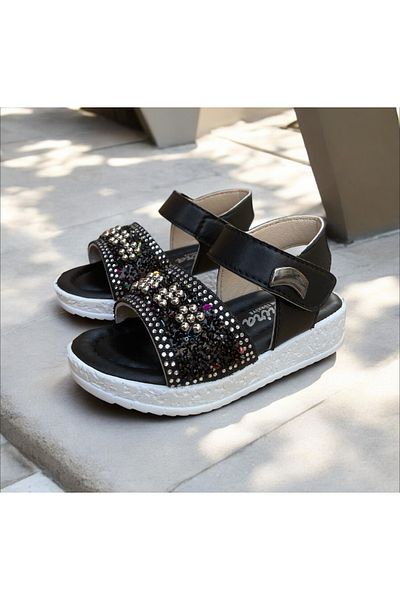 Hızlı Al Girl's Sandals. Girl's Sandals with Velcro, Suitable for Daily Use.