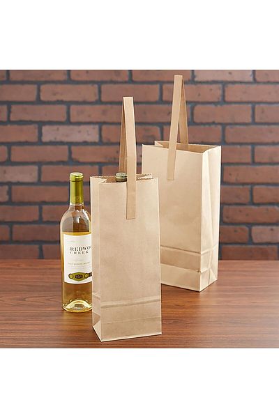 HDF PAZARLAMA Bottle Size Bag 24 Bottle Size Kraft Bag 11X38X8Cm