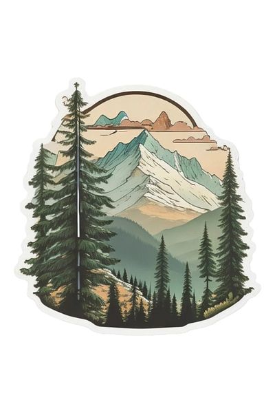INOVATIX Set of 8, Mountain Landscape Sticker, INOVATIX®. 6 cm