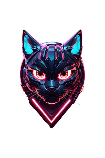 INOVATIX Σετ 8 τεμαχίων, Μεταλλικό αυτοκόλλητο γάτας, INOVATIX®. 6 εκ.