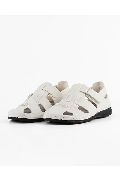 Tigerline Men's Orthopedic Daily Sandals (White Synthetic Nubuck) – Comfortable and Light