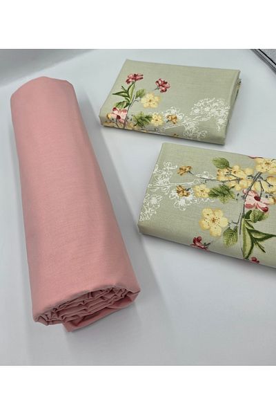 pınarhome collectıon ملاءة مطاطية من القطن العضوي الناعم بنسبة 100% + غطاء وسادة بعمق زاوية 28-30 سم ** الموسم الجديد **
