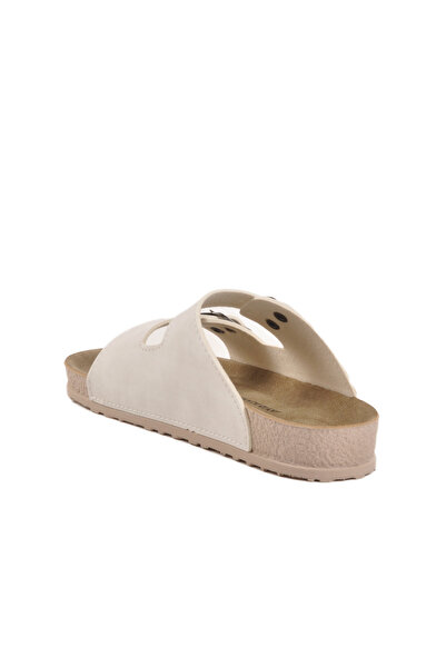 AYAKMOD White Gray Light Double Striped Anatomical Women's Slippers 20-972 Z