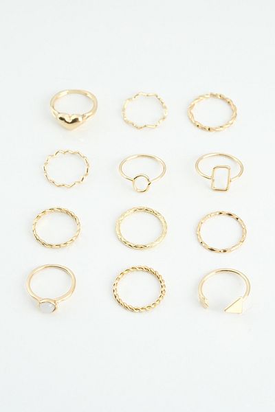 Jack Ferrero Gold Women's Ring Set Color-Resistant