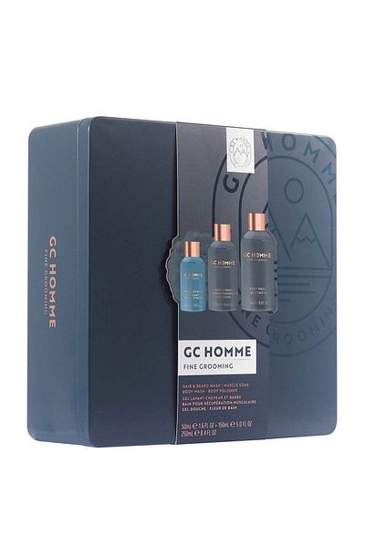 The Luxury Bathing Company Freshen Up Gift Set, GC Homme Fine Grooming, Metal Box, The Luxury Bathing Company, 4 items