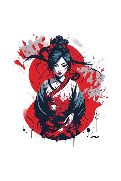 INOVATIX Set of 8 pieces, Sticker Geisha, INOVATIX®. 6 cm