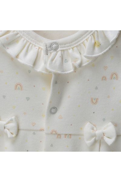 Bebetto Organic Interlock Booties Jumpsuit (Organic Colorful Birds) T3824