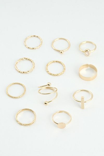 Jack Ferrero Gold Women's Ring Set Color-Resistant