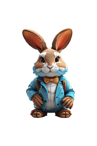 INOVATIX Set of 8 pieces, Senior Rabbit Sticker, INOVATIX®. 6 cm