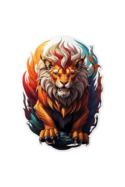 INOVATIX Set de 8 piese, autocolant personaj mitic Manticore, INOVATIX®. 6 cm