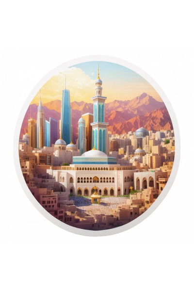 INOVATIX Set de 8 bucăți, autocolant oraș Mecca, INOVATIX®. 6 cm