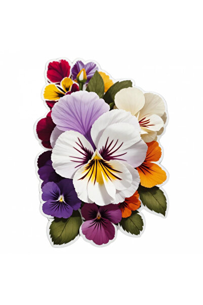 INOVATIX Set de 8 bucăți, autocolant floare panseluță, INOVATIX®. 6 cm