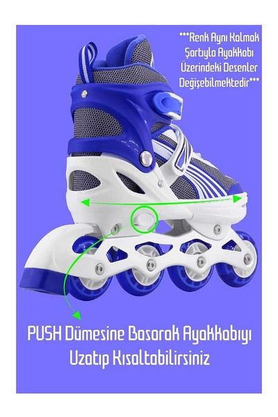 NUNU Adjustable-Lighted-One Row and Double Row Useable Skating Number 30-33