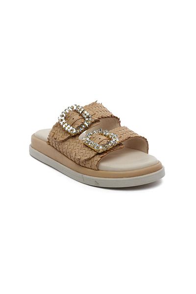 Greyder 59240 Caramel Genuine Leather Women's Slippers