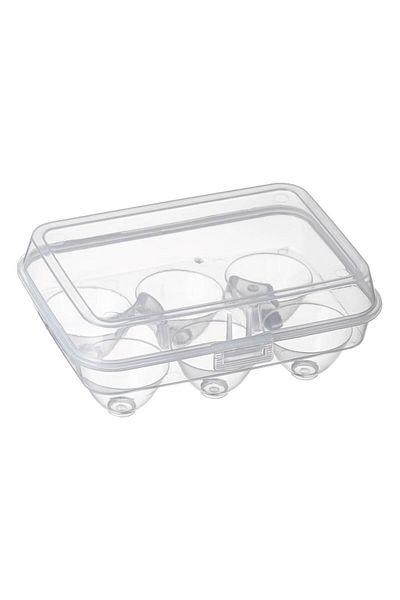 SyaMAG Cofraj Plastic Transparent, Capac Cu Inchidere Sigura, Capacitate 6 Oua
