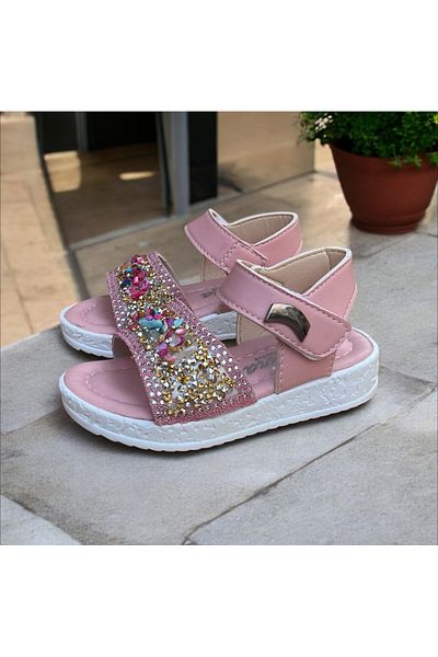 Hızlı Al Girl's Sandals. Girl's Sandals with Velcro, Suitable for Daily Use.