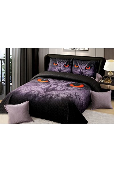 OEM Cuvertură catifea matlasată, cu model, 5 piese, pat 2 persoane, 230x250 c...