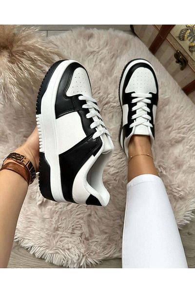 dehaine Adidasi Pentru Dama, LA208, Fashion, Casual, Talpa Inalta, alb cu auriu