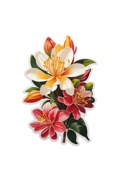 INOVATIX Set of 8 pieces, Honeysuckle Flowers Sticker, INOVATIX®. 6 cm