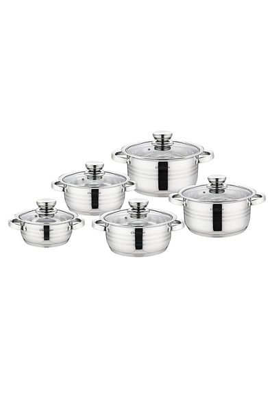 cheffinger 10-Piece Pot Set with Lid, Various Induction Sizes