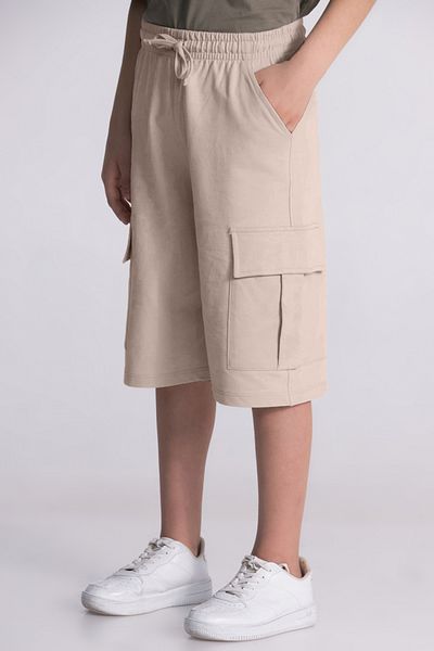DMB BOYS & GIRLS Boy's Cargo Pocket Cotton Elastic Waist Combed Cotton Capri