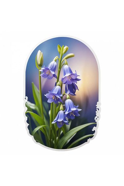 INOVATIX Set of 8, Bluebell Flower Medallion Sticker, INOVATIX®. 6 cm