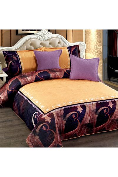 OEM Quilted velvet blanket, with pattern, 5 pieces, double bed, 230x250 cm, CM23