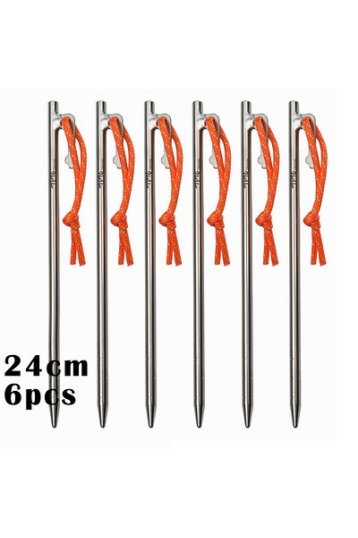 Choice 8x240 6PCs TiTo Titanium Alloy Tent Pegs Outdoor Camping Tent Nail Anti-bending Heavy Duty Canopy Ti