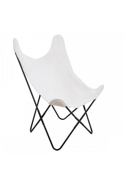 Atmosphera Créateur D'intérieur Praga armchair, steel, white ecological fur cover, 79 x D.70 x H.101 cm, seat height 42 cm