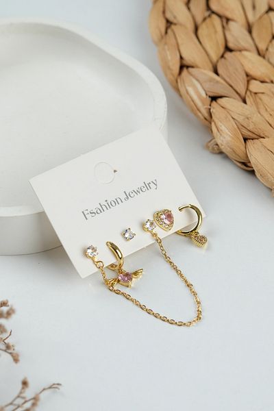 Jack Ferrero Gold Women's Steel 6-Piece Earring Set