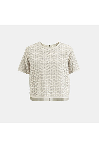 Desa Women's White Leather Detailed Blouse