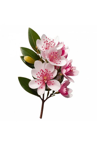 INOVATIX Set of 8 pieces, Wax flower sticker twig with flowers and leaves, INOVATIX®. 6 cm