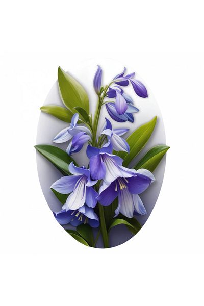 INOVATIX Set of 8, Bluebell Flower Sticker, INOVATIX®. 6 cm