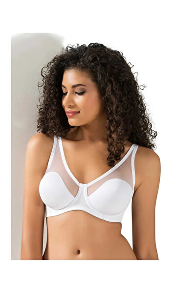 Butik Le Jardin 9200 Women's White Micro Fabric Top Tulle Model Unpadded Unde...