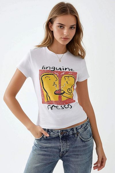 Hiccup Tricou cu decolteu rotund cu model slim