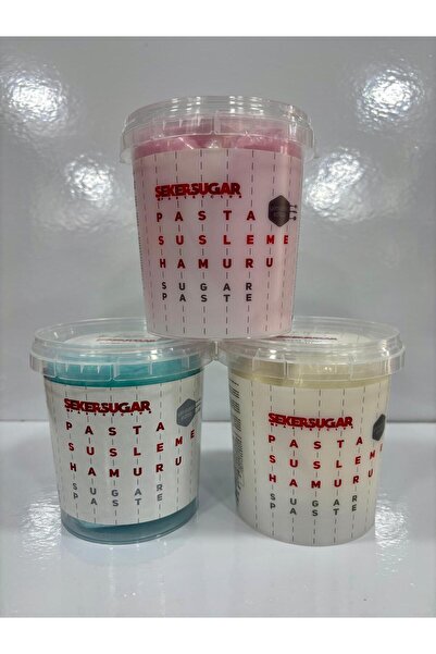 ŞEKER & SUGAR Şeker Sugar 3'lü SET PEMBE-MAVİ-BEYAZ Şeker Hamuru (500 gr x 3 ...