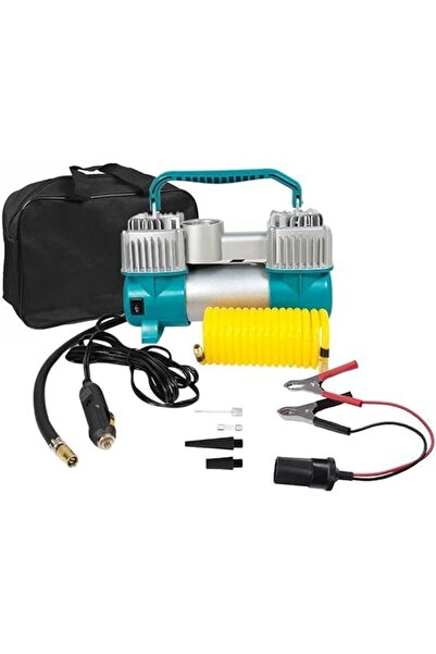 New Spider Plus 2 Cylinder 12V Air Compressor with Light, 150 PSI, Dual Stain...