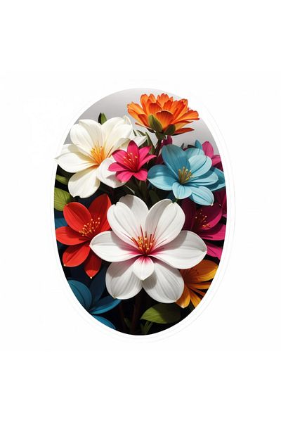 INOVATIX Set of 8 pieces, Bouvardia Flowers Sticker, INOVATIX®. 6 cm