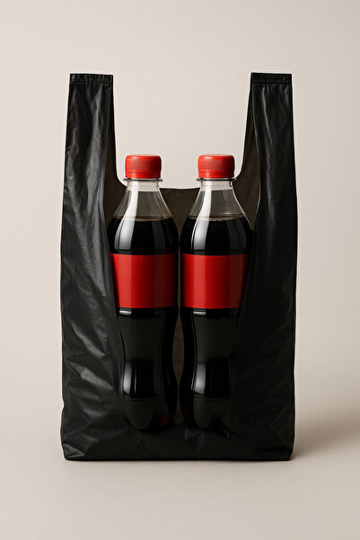 Özkan Ambalaj Temizlik 30 × 50 سم حقيبة رياضية سوداء كبيرة الحجم بمقبض 5 كيلو...