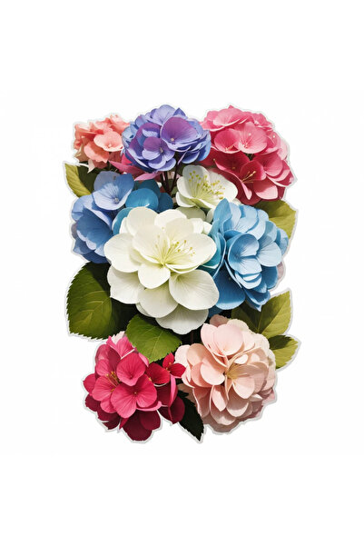 INOVATIX Set de 8 bucăți, autocolant flori de hortensie, INOVATIX®. 6 cm