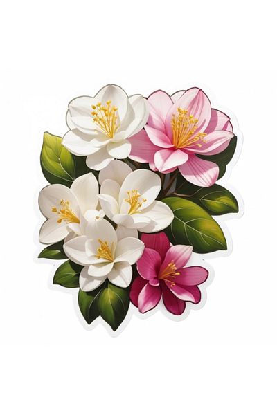 INOVATIX Set of 8, Jasmine Flowers Sticker, INOVATIX®. 6 cm