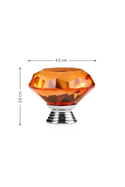 Onuvio Mâner de mobilă ™, tăietură diamantată de lux, cristal K9, 40 mm - portocaliu