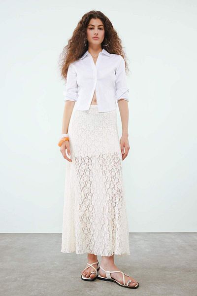 DeFacto High Waist Lace Maxi Skirt F8063Ax25Sm