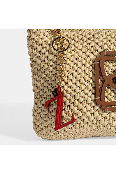Desa Red Letter Z Leather Keychain