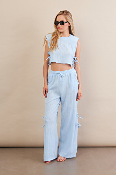 Cool & Sexy Set de damă albastru cu umăr căptușit în partea de jos KED002