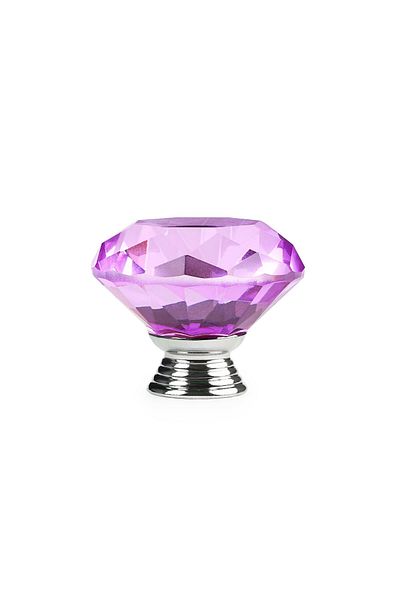 Onuvio Mâner de mobilă ™, tăietură diamantată de lux, cristal K9, 40 mm - violet