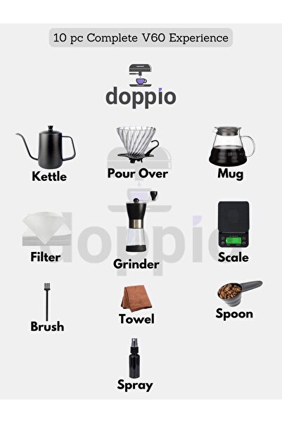 DOPPİO Doppio V60 – 10 Piece Premium Coffee Brewing Set