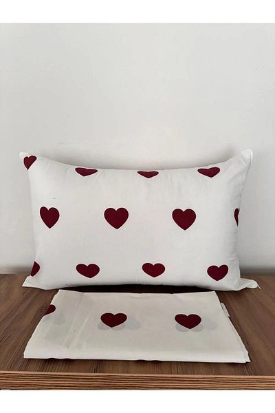 UGT TEKSTİL Heart Single Elastic Sheet and 1 Pillow Case