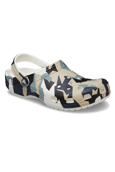 Crocs Παντόφλες Geo Camo Clog Λευκό Χρώμα